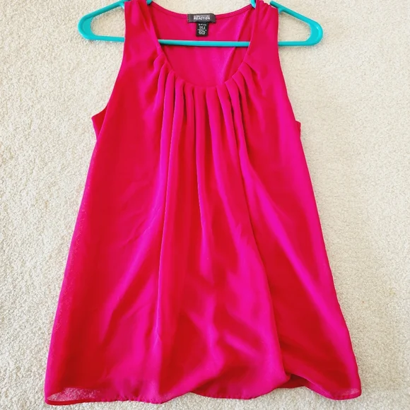 hot pink tank top dress Pink Tank Top with Wide Strap - Fuchsia Pink Top with Gold Buttons - Glamorous Tank Top - Pink and Gold Shirt